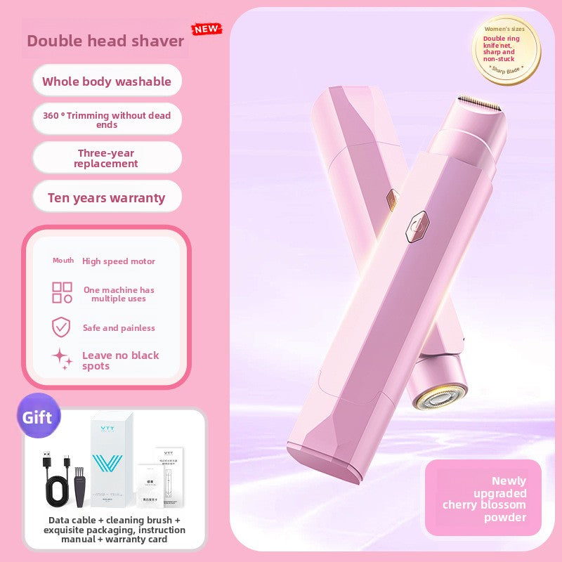 Rechargeable Double-Blade Electric Shaver for Women