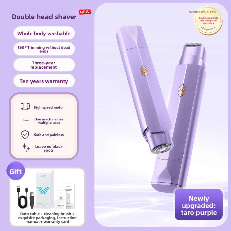 Rechargeable Double-Blade Electric Shaver for Women