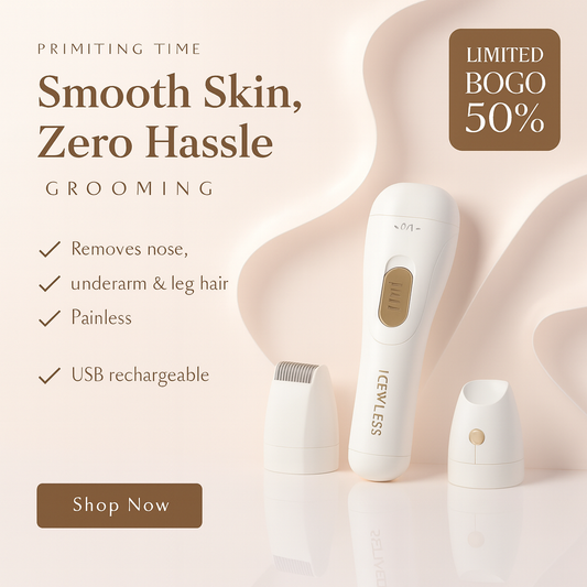 3-in-1 electric hair removal set, USB rechargeable nose hair trimmer, underarm, leg hair, nose hair removal device